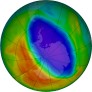 Antarctic ozone map for 2024-10-11